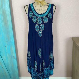 NWOT Indian Bazaar Blue Indian Dress - OS